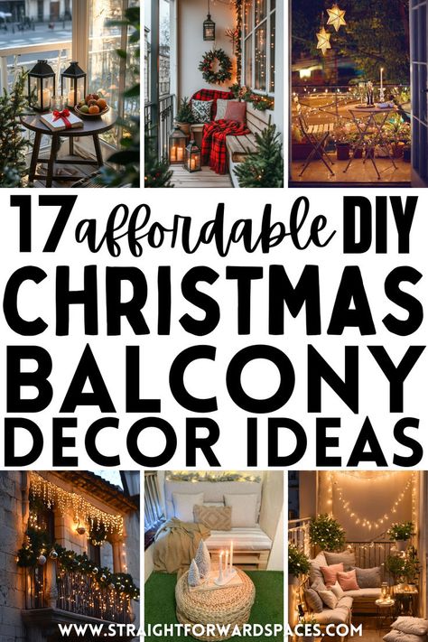 affordable diy christmas balcony decor ideas to create a festive vibe Veranda Christmas Decor, Patio Christmas Decorations Apartment, Small Patio Christmas Decor, Small Balcony Christmas Decor, Lights On Balcony, Apartment Holiday Decorating, Christmas Decor Patio, Christmas Balcony Decor, Small Apartment Christmas