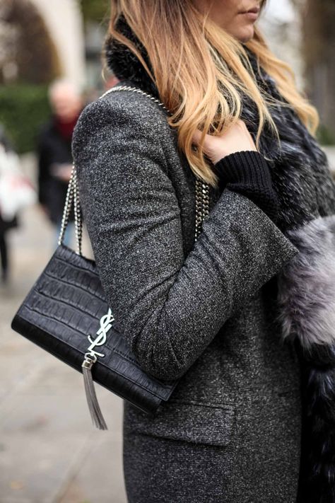 Ysl Kate Bag Outfit, Saint Laurent Kate Bag, Ysl Kate Bag, Ysl Outfit, Tassel Outfit, Ysl Crossbody Bag, Ysl Kate, Girls Fall Fashion, Ysl Handbags