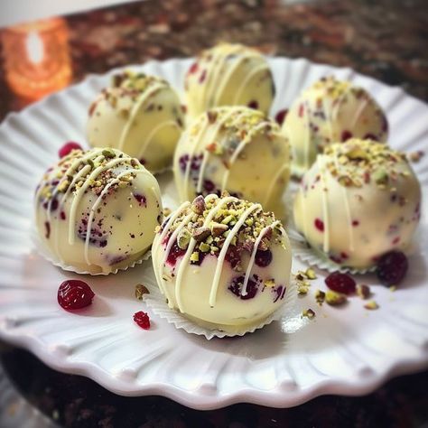 Pistachio White Chocolate, White Chocolate Truffles, Cranberry Pistachio, Chocolate Truffles, Pistachio, White Chocolate, Truffles, Cranberry, Gems