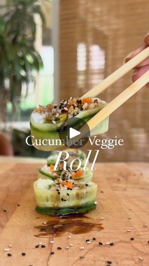 Cucumber Sushi Rolls, Cucumber Vegetable, Veggie Rolls, Cucumber Sushi, Cucumber Rolls, Julienned Carrots, Easy Mediterranean Diet Recipes, Vegan Sushi, Avocado Slices