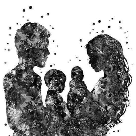 Motherhood Drawing, 가족 일러스트, Silhouette Family, Mother Daughter Art, Mom Clipart, Magic Fingers, Father Art, Pregnancy Art, Son And Daughter