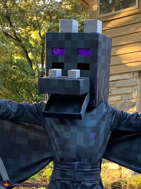 Enderdragon Costume Diy, Diy Ender Dragon Costume, Enderdragon Costume, Enderdragon Minecraft, Ender Dragon Costume, Dragon Costume Diy, Diy Teen Halloween Costumes, House Costume, Dragon Halloween Costume