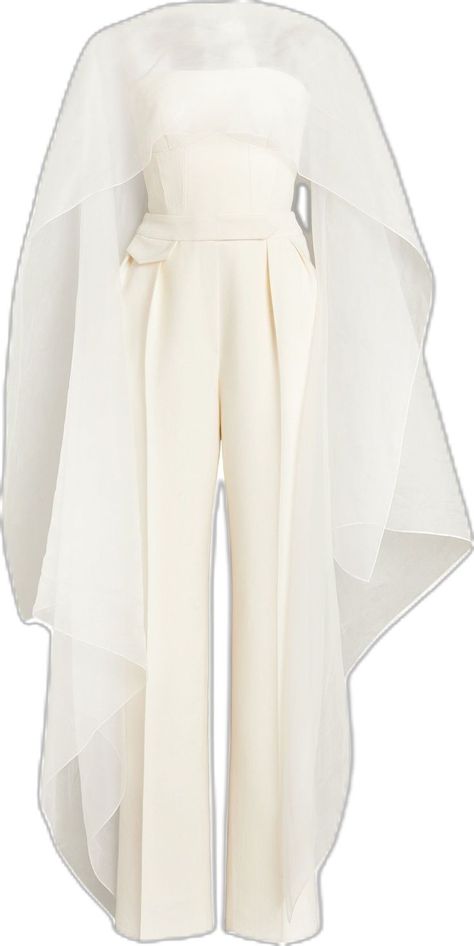 Fancy Jumpsuit Classy, Cape And Pants, White Jumpsuit With Cape, Caped Jumpsuit, Jumpsuit Luxury, Jumpsuit With Cape, Graduation Outfit Ideas, Stylish Outfits Casual, Cape Jumpsuit