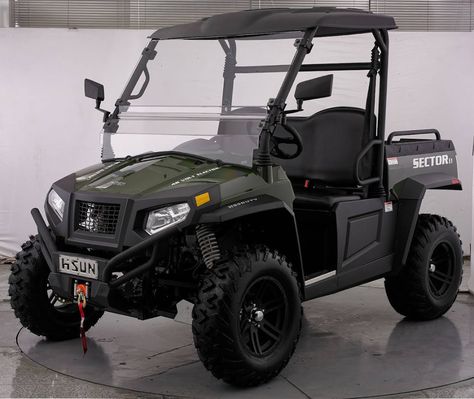 Electric 48 volt 4x4 Farm UTV E1 Sector Hisun E5 Battery EV Utility Vehicle Ute Electric Utv, Go Kart Plans, Utility Wagon, Electric Golf Cart, Aluminum Rims, Utility Cart, Polaris Ranger, Utility Vehicles, Aluminum Wheels