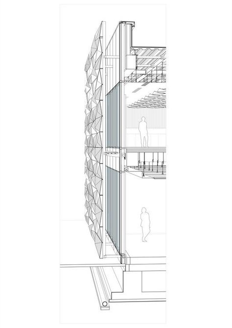 Fasad Design, Detail Arsitektur, Arsitektur Masjid, Conference Hall, Architectural Section, Architecture Design Concept, Architectural Drawing, Diagram Architecture, Building Facade