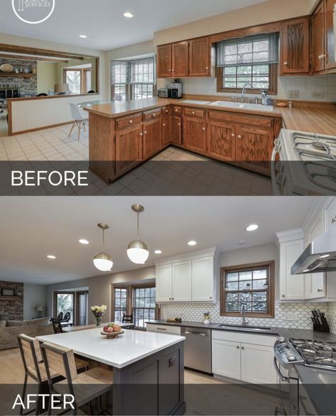 Kitchen Transformation, Kitchen Remodel Before And After, After Pictures, Stunning Kitchens, Kitchen Remodeling Projects, Before And After Pictures, Kitchen Projects, Updated Kitchen, Kitchen Remodel Idea