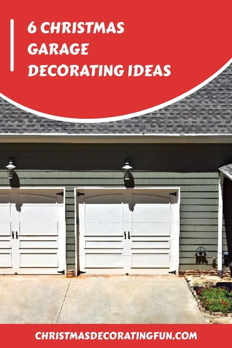 6 Christmas Garage Decorating Ideas - Christmas Decorating Fun Christmas Decor For Garage Door, Garage Christmas Decor, Garage Decorating Ideas, Garage Door Christmas Decorations, Garage Door Christmas, Garage Decorating, Door Christmas Decorations, Christmas Light Projector, Pre Lit Christmas Wreaths