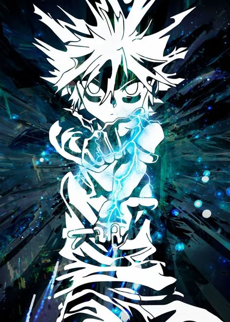 Aesthetic Anime Scenery, Hxh Killua, God Speed, Hunter X Hunter Anime, Posters Anime, Jersey Ideas, Gon Freecss, Blue Anime, Hunter Anime