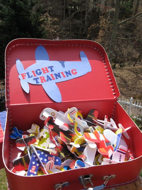 Joseph's First Birthday! | CatchMyParty.com Airplane Theme Party Games, Plane Party Favors, Airplane Birthday Favors, Airplane Shaped Food, Airplane Third Birthday Party, Airplane Second Birthday, Airplane Birthday Party Games, 1st Birthday Plane Theme, Airplane Birthday Party Favors