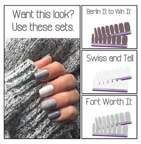 (paid link) Your most loved Nail Polish Combination! Best price & forgive shipping. Grab now! Nail Color Combos, Gray Nails, Get Nails, Color Street Nails, Cool Nail Art, Mani Pedi, Nail Polish Colors, Color Street, Holiday Nails