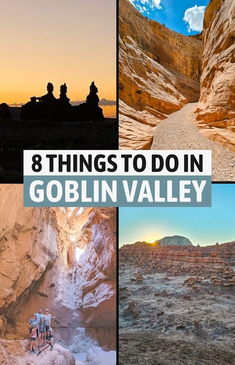 Are you ready for an unforgettable hiking adventure in one of the most unique places in the USA? Goblin Valley State Park in Utah is a must-see destination for nature lovers and thrill seekers. In this guide, you’ll get all the information you need to plan your trip, including practical information, trail stats, places to visit, and things to know. You’ll also learn about some of the best spots in the park, such as the Valley of Goblins. Don’t wait any longer and click here to discover more! Goblin Valley State Park, Goblin Valley, Nature Destinations, Utah Vacation, Utah Hikes, Forest Trail, Hiking Adventure, Family Destinations, Unique Places