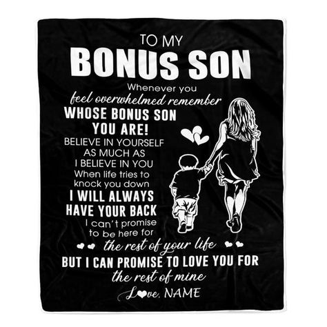 Personalized To My Bonus Son Blanket From Stepmother Whenever You Feel Overwhelmed Stepson Birthday Graduation Christmas Customized Bed Fleece Throw Blanket Funny Saying Personalized Name Bonus Son Gift From Stepmother Best Son Ever Son Gifts Stepson For Boy Birthday Christmas Gift Graduation Funny Family Fleece Blanket Customized Bedroom Bed Quilt Throw Blankets Gift For Christmas Birthday Customised Bed, Throw Blanket Gift, Grandson Birthday, Grandson Gift, Present For Grandparents, Nephew Birthday, Bed Quilt, Graduation Funny, Quilted Throw Blanket