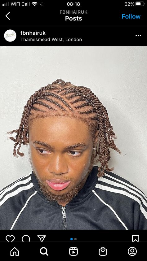 Braid Twists Styles Men, Short Hair Men Braids, Cornrows To Braids, Cainrows Into Twists Men, Men’s Fulani Braids, Cornrows To Twists Men, Braids Into Twists Men, Fulani Braids On Men, Mens Fulani Braids