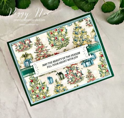 NEW VIDEO: Quick & Easy Sentimental Christmas Card! - Pretty Paper Cards Snow Background, Happy Birthday Gorgeous, Create Christmas Cards, Simple Christmas Cards, Snowflake Background, Stampin Up Christmas Cards, Merry Christmas To You, Stampin Up Christmas, Embossed Cards