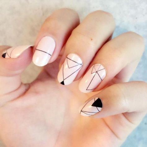 GEOMETRIC NAIL ART IDEAS – OSTTY Geometric Nails, Geometric Nail Art, Minimalist Nail Art, Black Nail Art, Popular Nail Designs, Geometric Nail, Short Nails Art, Best Nail Art Designs, Trendy Nail