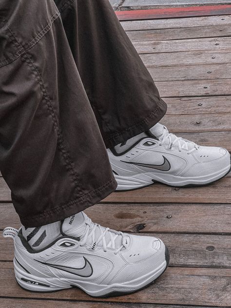 Nike Air Monarch Outfit Men, Nike Monarch Outfit, Nike Air Monarch Outfit, Air Monarch Outfit, Outfit Ideas Cargo, Outfit Ideas Cargo Pants, Basic Outfit Ideas, Nike Monarch, Nike Air Monarch Iv