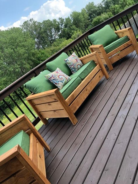 White Basement, Wooden Patio Furniture, Modern Outdoor Patio, Wooden Patios, Wood Patio Furniture, Outdoor Deck Furniture, Outdoor Patio Set, Backyard Furniture, Porch Furniture