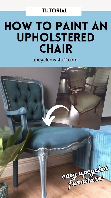 Looking for ideas on how to paint a fabric chair? This guide to painting fabric furniture will inspire your next home decor project! Learn the best techniques for painting fabric, including chalk paint fabric, and how to paint upholstery on couches, velour, or upcycled chairs. From antique chairs makeovers to painting upholstery fabric, discover easy ways to give your old furniture a fresh new look with these painted upholstery tips. Painting A Couch Fabric, Painting Fabric Chairs Upholstery, Fabric Paint Chair Upholstery, Furniture Fabric Paint, Painting A Chair Fabric, Chalk Painting Fabric Upholstery, Louis Xvi Chair Makeover, How To Paint Fabric Furniture, How To Recover A Chair