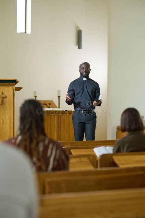 Pastor Preaching, Clerical Collar, Black Church, In Church, Young Black, Black Man, Black Men, Photo Image, Art Drawings