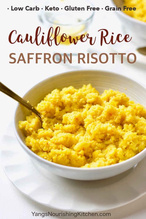 Cauliflower Rice Risotto, Confidence Challenge, Saffron Risotto, Rice Risotto, Saffron Recipes, Cauliflower Risotto, Dairy Recipes, Yummy Pasta, Cauliflower Rice Recipes