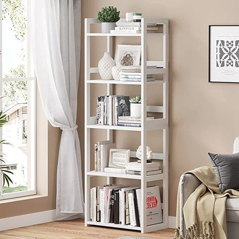 Multipurpose Bookshelf, Small Bookshelves, Minimalist Bookcase, White Bookshelf, Aesthetic Atmosphere, Free Standing Storage, Contemporary Design Style, White Bookshelves, Modern Bookshelf