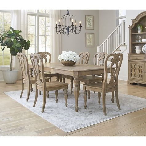 Magnolia Manor Opt 7 Piece Rectangular Table Set - On Sale - Bed Bath & Beyond - 18619051 Modern French Country Dining Room, French Country Kitchen Table, French Country Dining Room Table, French Dining Room, Dining Set Makeover, French Country Dining Table, Mom Cave, 40 Acres, French Country Dining