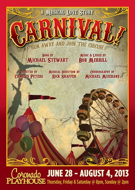 A vintage LOOKING carnival poster. Carnival Poster Design, Carnival Poster, Carnival Design, Circus Sideshow, Ten Year Anniversary, Carnival Posters, Circus Poster, Post Rock, The Carnival