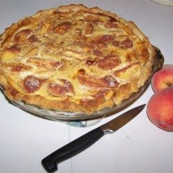 Samoan Peach Pie Recipe, Peach Custard Pie, Peach Custard Pies, Peach Custard, Peach Pie Recipe, Sugar Cream Pie, Custard Pie Recipe, Peach Pie Recipes, Peach Dessert Recipes