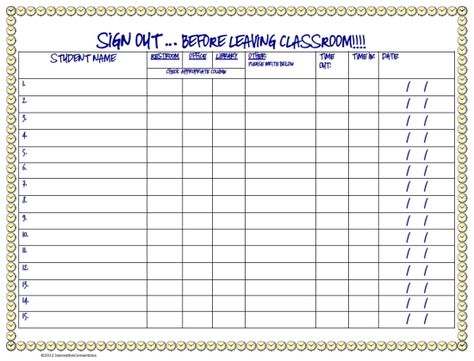 Teach Junkie: Classroom Management Procedure Ideas - Leaving the Room - Upper Grades Bathroom Sign Out, Sign Out Sheet, Kids Bathroom Sign, Teacher Forms, Sign Out, Sign In Sheet, Classroom Signs, Classroom Printables, Classroom Behavior