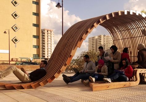 FORMAKERS - Golden-Section Contouring Pavilion / Pharos University Pavilion Architecture, Outdoor Pavilion, Alexandria Egypt, Digital Fabrication, Bon Appetite, Structure Architecture, Street Furniture, Kids Interior, Delft