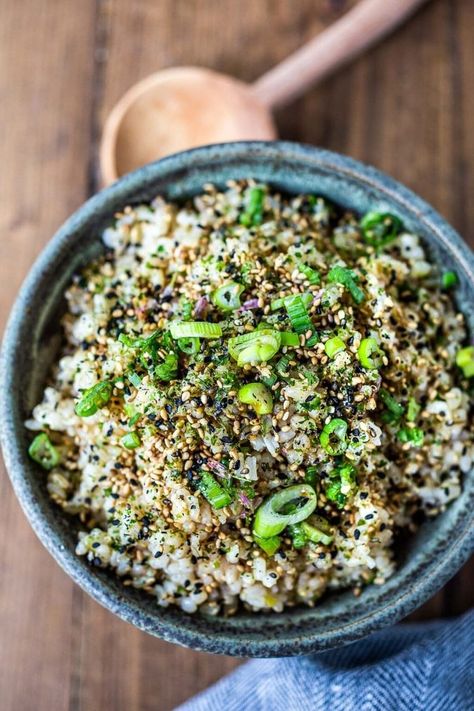 Rice Dishes Japanese, Short Grain Rice Recipes, Rice Food Recipes, How To Cook Japanese Rice, Japanese Rice Seasoning, Japanese Corn Rice Recipe, Rice With Furikake, Furikake Seasoning Recipe, Seaweed Rice