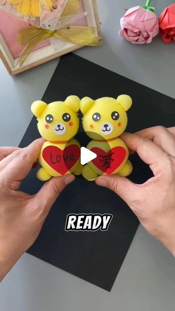 Paper Craft Ideas on Instagram: "Create an adorable teddy bear using a kitchen sponge and some hair bands in just one minute! 🧸🧽 In this quick and fun video, I'll show you how to transform a simple kitchen sponge into a cute teddy bear, using hair bands for the ears and other details. Perfect for a last-minute craft project or a playful activity with kids, this DIY tutorial is easy, fast, and incredibly charming. Join me and see how you can make your own sponge teddy bear in no time!" Paper Craft Ideas, Fun Video, Cute Teddy Bear, Kitchen Sponge, Cute Teddy, Simple Kitchen, Cute Teddy Bears, Easy Crafts For Kids, Hair Bands