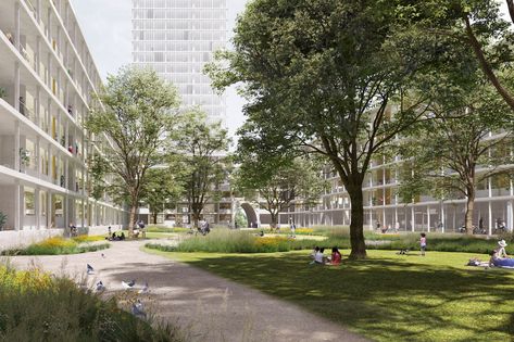 David Chipperfield Architects Wins Competition to Transform Former Industrial Site in Berlin David Chipperfield Architects, David Chipperfield, Industrial Park, Lawn And Landscape, Green Belt, Urban Fabric, Listed Building, Patio Interior, Urban Spaces