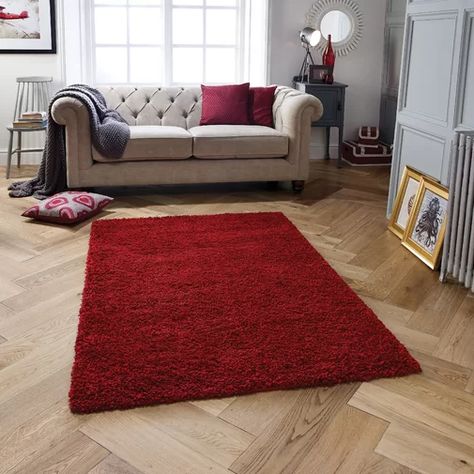 Longweave Harmony Ruby Red Rug & Reviews | Wayfair.co.uk Youth Rooms, Shaggy Rugs, High Pile Rug, Living Room Red, Red Accessories, Shaggy Rug, Boho Chic Decor, Red Rug, White Rug