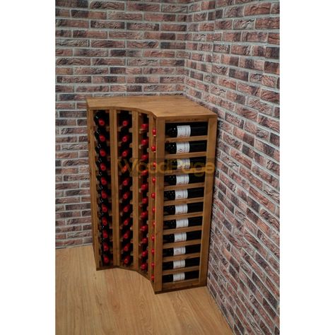 CELLAR WINE RACK Modular Godello For Corner Corner Wine Storage, Corner Wine Rack Ideas, Wine Storage Ideas, Corner Wine Cabinet, Wine Corner, Corner Wine Rack, Wine Storage Wall, Wine Cart, Corner Rack