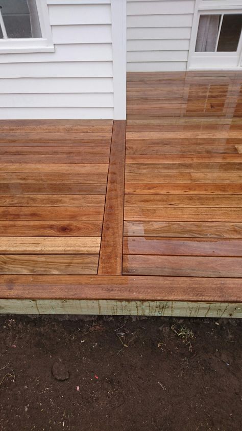 Spotted gum decking Spotted Gum Deck, Spotted Gum Decking, Decking Ideas, Backyard Inspo, Holiday House, Renovation Ideas, Holiday Home, Hardwood Floors, Gum