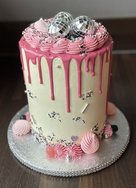 Disco Cowgirl Bachelorette Cake, Pink Disco Party Cake, Disco Cowgirl Party Cake, Pink Disco Birthday Cake, Disco Barbie Cake, Disco Cowgirl Smash Cake, Lainey Wilson Birthday Party, Disco Cowgirl Birthday Cake, Pink Disco Cake