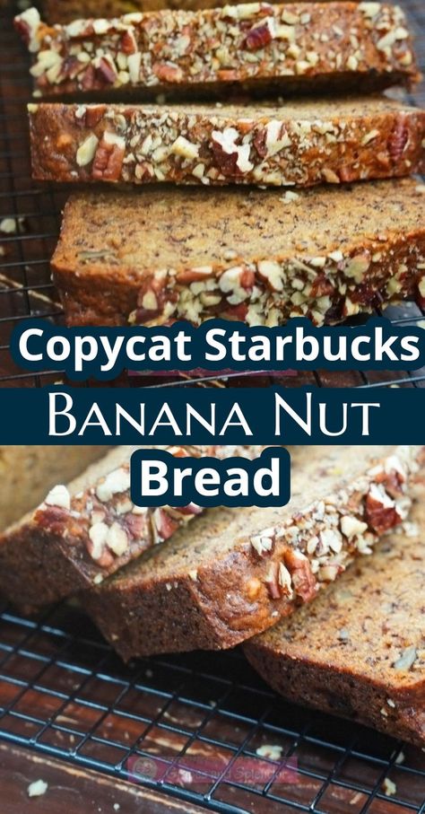 Starbucks Banana Walnut Pecan Loaf, Copycat Starbucks Banana Bread, Starbucks Banana Bread Recipe, Starbucks Banana Nut Bread Recipe, Starbucks Banana Bread, Strawberry Banana Muffins, Sweet Banana Bread, Banana Nut Bread Recipe, Banana Walnut