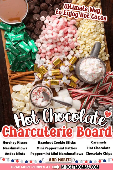 Hot Chocolate Charcuterie Board.Homemade hot chocolate has never been better then when you enjoy it with this hot cocoa Charcuterie board piled high with hot chocolate toppings. Hot Chocolate Charcuterie Board, Cocoa Board, Hot Chocolate Charcuterie, Graze Boards, Chocolate Charcuterie Board, Chocolate Charcuterie, Hot Chocolate Bar Party, Chocolate Board, Christmas Hot Chocolate Bar