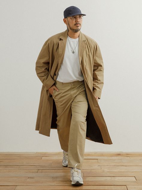 Editor's NotesRUGGED HOUSE's versatile long coat is good to wear in the fall and spring seasons casually.- Button closure- Long length coat- Notched lapel- Overfit silhouetteMeasurements(in.)One size- Shoulder: 25.19 in.- Chest: 57.48 in.- Sleeve: 23.22 in.- Armhole: 25.19 in.- Total length: 46.85 in.Model info: Height - 5'83Composition & Care- 60% Cotton, 40% Nylon / Lining: 100% Polyester- Dry cleaning- Do not tumble dryDesigner- by RUGGED HOUSE Long Coat Men Outfit, Coat Outfit Men, Beige Coat Outfit, Long Jacket Outfit, Long Coat Outfit, Long Coat Men, Beige Outfit, Beige Coat, Coat Outfit