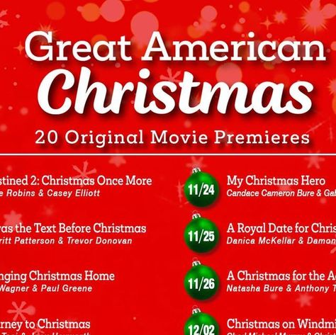 Great American Family on Instagram Great American Family Christmas Movies, Christmas Movies List, Christmas Checklist, Trevor Donovan, Family Christmas Movies, Hollywood Scenes, Miracle On 34th Street, Inexpensive Christmas, Family Channel