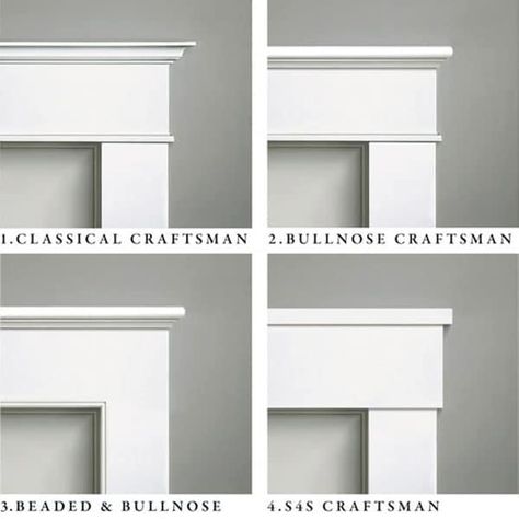 WindsorONE Craftsman Molding Styles, casing & frieze details. Learn more about these different styles on the Classical Craftsman page. Craftsman Casing, Craftsman Style Door Trim, Craftsman Molding, Craftsman Style Trim, Craftsman Window Trim, Craftsman Trim, Interior Window Trim, Door Frame Molding, Trim Carpentry