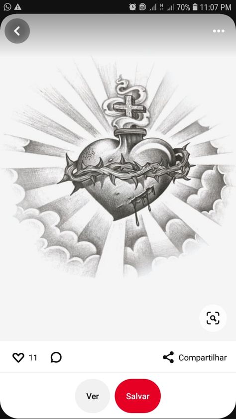 Sacred Heart Tattoo Design, Fake Skin Tattoo, Sacred Heart Tattoo, Heart Tattoo Design, Chest Tattoo Drawings, Sacred Tattoo, Sacred Heart Tattoos, Fake Skin, Special Tattoos