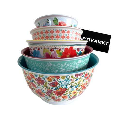 PRICES MAY VARY. Generous Size: The Pioneer Woman Mixing Bowls are staggered in size making them perfect for any culinary task. From baking to meal prep, these bowls measure up to the challenge. Crafted for lasting durability and adorned with the vibrant Petal Party design, they add a touch of joy to your kitchen. Versatile Set: This 10-piece Pioneer Woman bowls with lids set includes 5 nesting mixing bowls and 5 snap-on lids, providing a complete solution for your kitchen needs. Whether you're Pioneer Woman Kitchen Design, Box Makeover, Bowls With Lids, Dwelling Place, Jewelry Box Makeover, Pioneer Woman Kitchen, Mixing Bowl Set, Kitschy Kitchen, Mixing Bowls Set