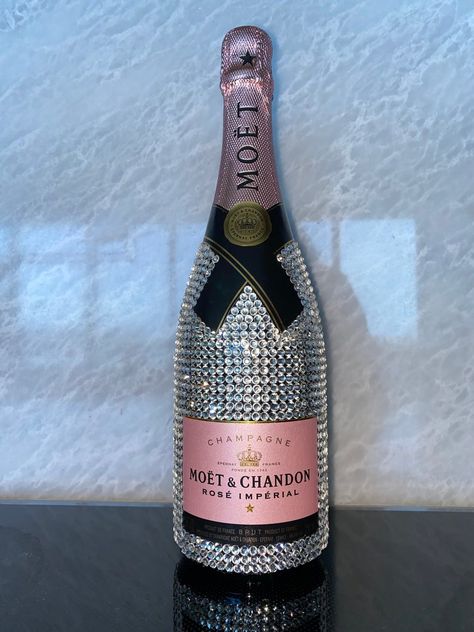 Jeweled Champagne Bottle, Glitter Champagne Bottle, Bling Moet Bottle, Pink Glitter Champagne Bottle, Glitter Champagne Bottles, Alcohol Bottle Decorations, Bedazzled Liquor Bottles, Bedazzled Bottle, Decorated Liquor Bottles