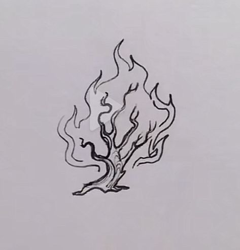 Burning Bush Tattoo, Bush Tattoo, The Burning Bush, Jesus Art Drawing, Abstract Tattoo Ideas, Biblical Tattoos, Bible Tattoos, Christian Drawings, Abstract Tattoos