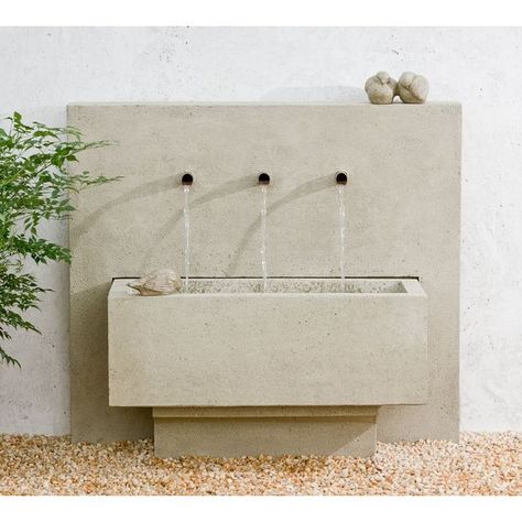 Pottery Barn Contempo Wall Fountain (1 720 AUD) ❤ liked on Polyvore featuring home, outdoors, garden fountains, pottery barn and garden wall fountain Outdoor Wall Fountains, Fountain Ideas, Modern Fountain, Campania International, Tiger Stadium, Garden Water Fountains, Water Trough, Fountain Design, Stone Fountains