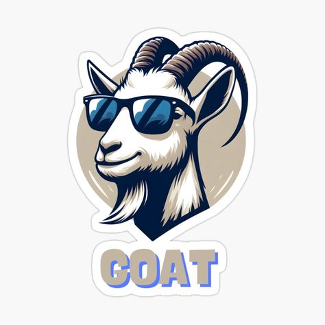 Get my art printed on awesome products. Support me at Redbubble #RBandME: https://www.redbubble.com/i/sticker/Goat-by-gkhanco/161668649.EJUG5?asc=u Goat Painted Rocks, Goat Sticker, Goat Tee, Happy Goat, Goat Logo, Goat Yoga, Pygmy Goat, Mountain Goat, Painted Rocks