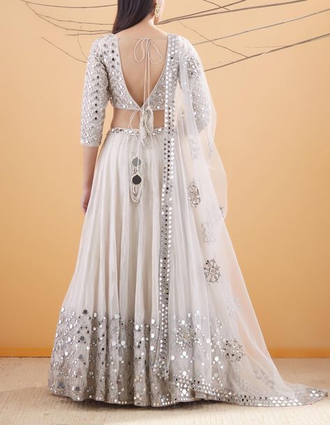 White Blouse Designs For Lehanga, White Lehenga Designs, Abhinav Mishra Lehenga, Abhinav Mishra, Best Indian Wedding Dresses, Indian Outfits Lehenga, Wedding Lehenga Designs, New Saree Blouse Designs, Lehenga Designs Simple