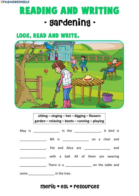 Picture Comprehension For Grade 3, Picture Comprehension Grade 2, 2nd Grade Reading Comprehension Worksheets Free Printable, Read And Write Worksheets, Garden Worksheet, Picture Story Writing, Story Worksheet, Remedial Reading, Writing Comprehension